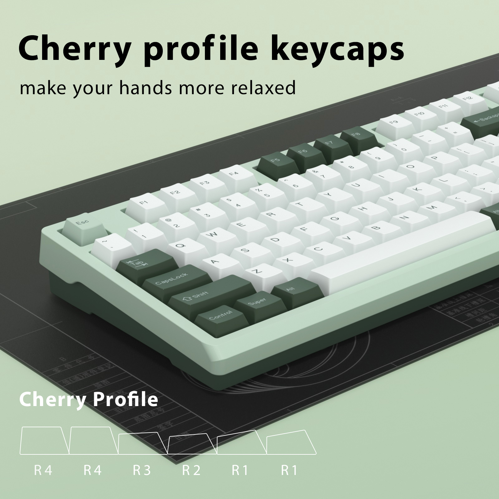 KBDiy GMK-teclas botánicas con perfil de cereza, teclas PBT ISO de doble disparo para Gamer, Kit de teclado mecánico, punto de juego Retro GMK67