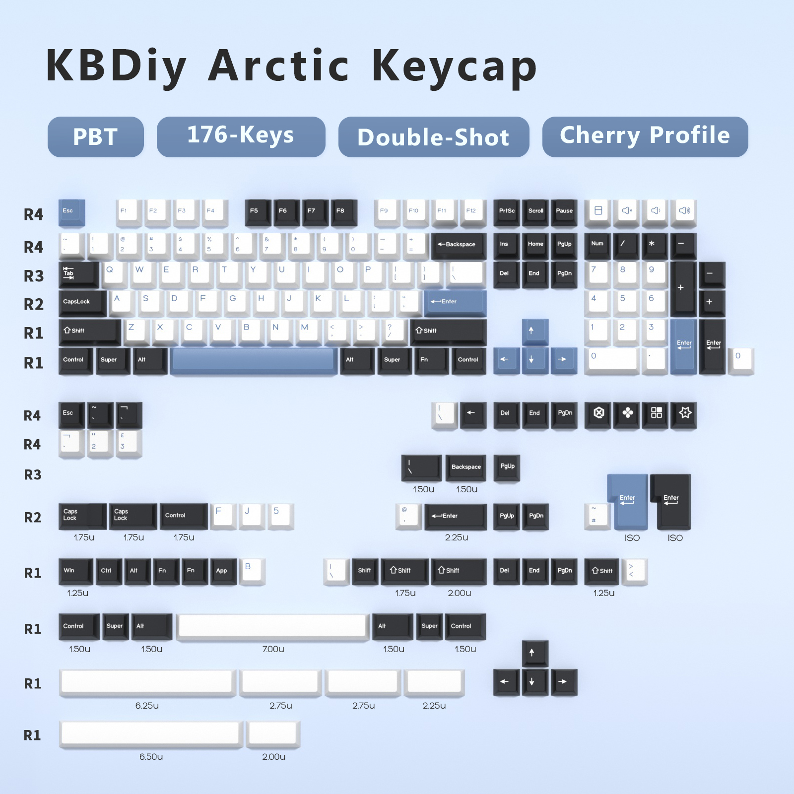 KBDiy GMK-teclas botánicas con perfil de cereza, teclas PBT ISO de doble disparo para Gamer, Kit de teclado mecánico, punto de juego Retro GMK67