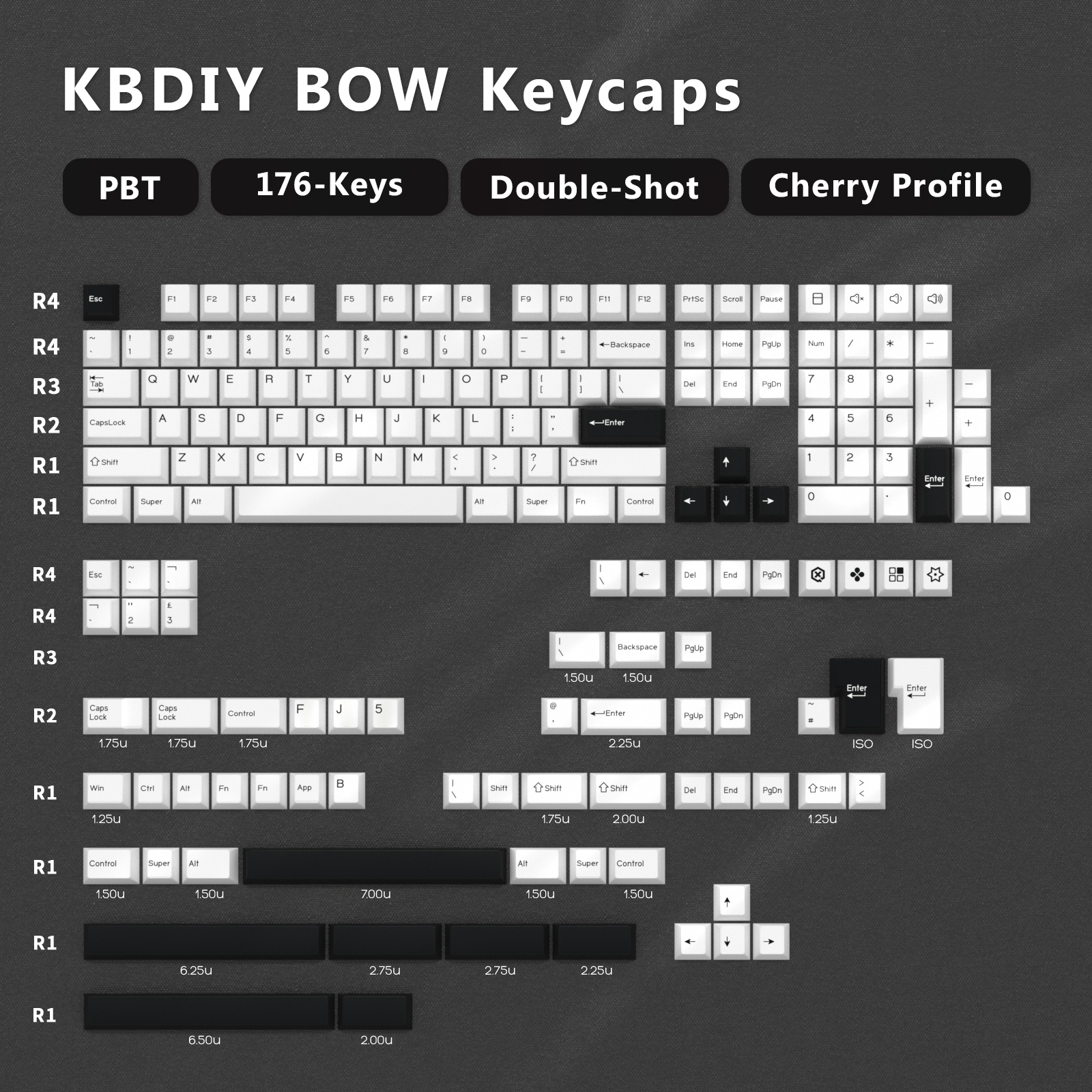 KBDiy GMK-teclas botánicas con perfil de cereza, teclas PBT ISO de doble disparo para Gamer, Kit de teclado mecánico, punto de juego Retro GMK67